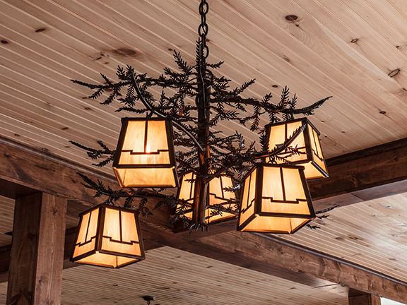 Rustic Lighting Pine Branch Chandelier