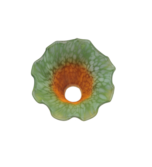 Victorian Meyda Lighting 5"H X 3.5"W Amber/Green Blown Glass Lily Shade 10174 