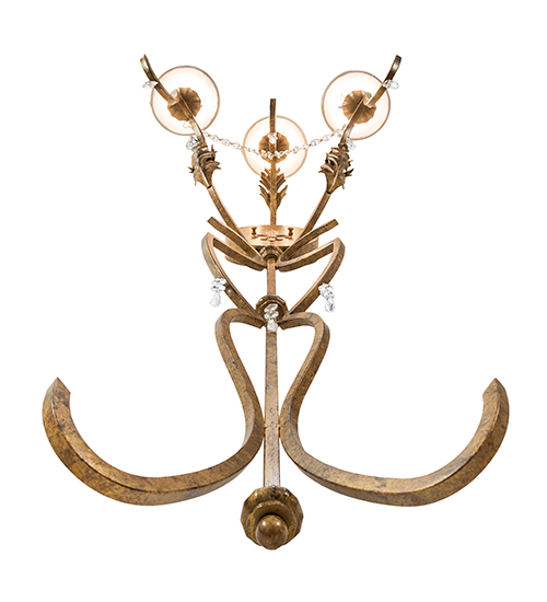  VICTORIAN NOUVEAU SCROLL FEATURES CRAFTED OF STEEL CRYSTAL ACCENTS
