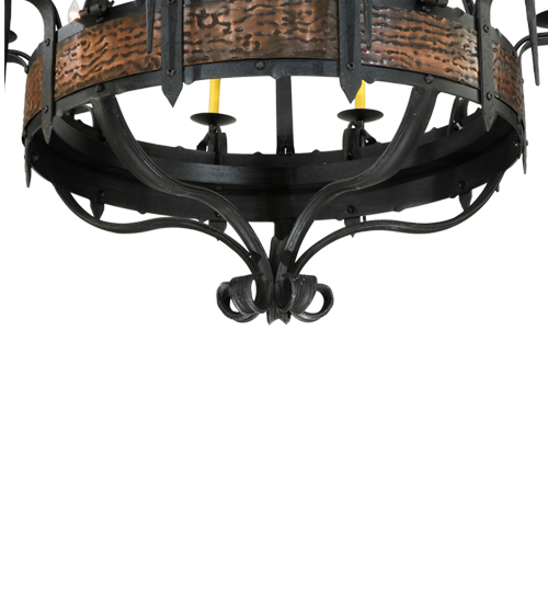  GOTHIC FORGED AND CAST IRON FAUX CANDLE SLEVES CANDLE BULB ON TOP