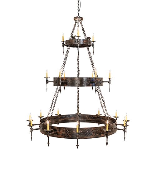  VICTORIAN GOTHIC FORGED AND CAST IRON FAUX CANDLE SLEVES CANDLE BULB ON TOP