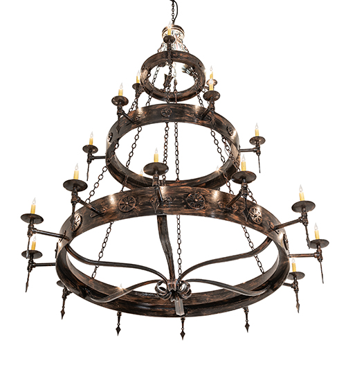  VICTORIAN GOTHIC FORGED AND CAST IRON FAUX CANDLE SLEVES CANDLE BULB ON TOP