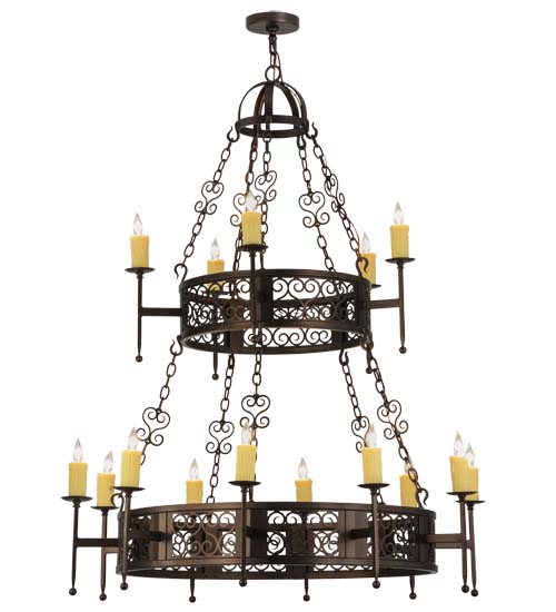  VICTORIAN SCROLL FEATURES CRAFTED OF STEEL FORGED AND CAST IRON FAUX CANDLE SLEVES CANDLE BULB ON TOP