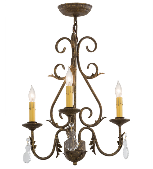  VICTORIAN SCROLL FEATURES CRAFTED OF STEEL CRYSTAL ACCENTS FAUX CANDLE SLEVES CANDLE BULB ON TOP