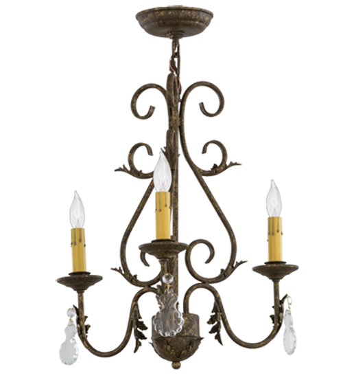  VICTORIAN SCROLL FEATURES CRAFTED OF STEEL CRYSTAL ACCENTS FAUX CANDLE SLEVES CANDLE BULB ON TOP