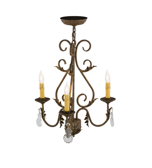  VICTORIAN SCROLL FEATURES CRAFTED OF STEEL CRYSTAL ACCENTS FAUX CANDLE SLEVES CANDLE BULB ON TOP