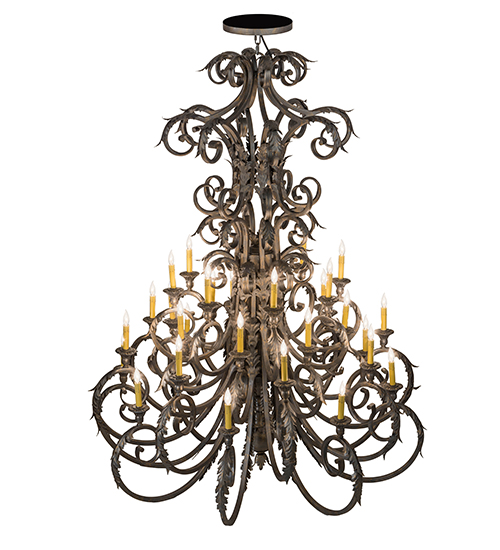  VICTORIAN NOUVEAU SCROLL FEATURES CRAFTED OF STEEL STAMPED/CAST METAL LEAF ROSETTE FLOWER ACCENT