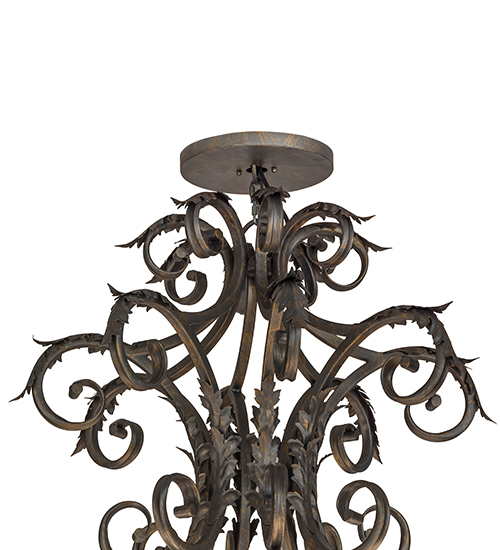  VICTORIAN NOUVEAU SCROLL FEATURES CRAFTED OF STEEL STAMPED/CAST METAL LEAF ROSETTE FLOWER ACCENT