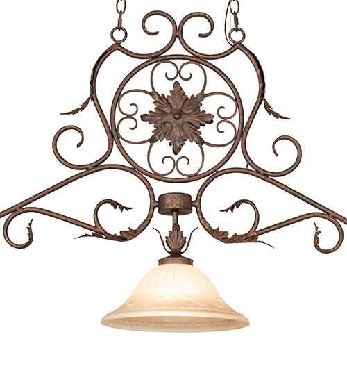  VICTORIAN NOUVEAU SCROLL FEATURES CRAFTED OF STEEL STAMPED/CAST METAL LEAF ROSETTE FLOWER ACCENT