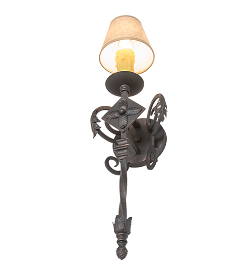  VICTORIAN GOTHIC SCROLL FEATURES CRAFTED OF STEEL FAUX CANDLE SLEVES CANDLE BULB ON TOP STAMPED/CAST METAL LEAF ROSETTE FLOWER ACCENT