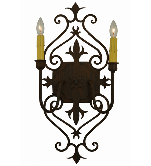  VICTORIAN FABRIC GOTHIC SCROLL FEATURES CRAFTED OF STEEL FAUX CANDLE SLEVES CANDLE BULB ON TOP