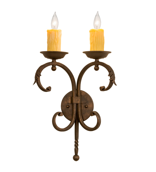  VICTORIAN SCROLL FEATURES CRAFTED OF STEEL FAUX CANDLE SLEVES CANDLE BULB ON TOP STAMPED/CAST METAL LEAF ROSETTE FLOWER ACCENT