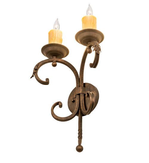  VICTORIAN SCROLL FEATURES CRAFTED OF STEEL FAUX CANDLE SLEVES CANDLE BULB ON TOP STAMPED/CAST METAL LEAF ROSETTE FLOWER ACCENT