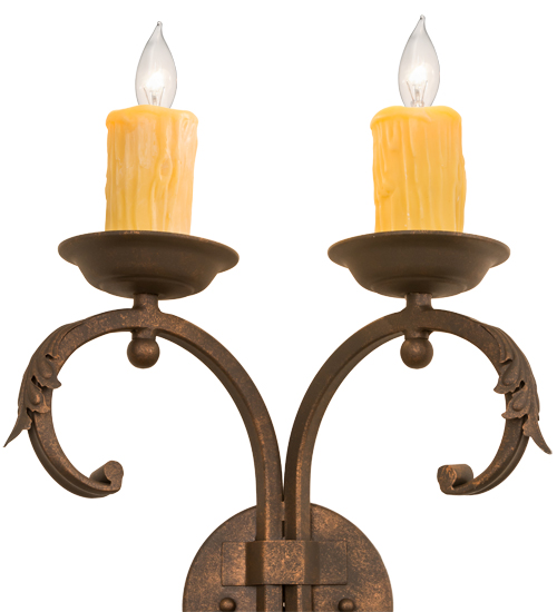  VICTORIAN SCROLL FEATURES CRAFTED OF STEEL FAUX CANDLE SLEVES CANDLE BULB ON TOP STAMPED/CAST METAL LEAF ROSETTE FLOWER ACCENT