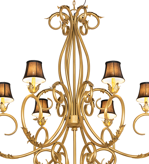  VICTORIAN SCROLL FEATURES CRAFTED OF STEEL STAMPED/CAST METAL LEAF ROSETTE FLOWER ACCENT