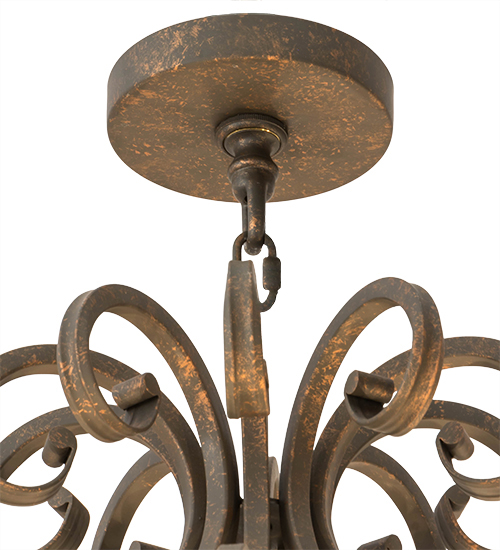  VICTORIAN SCROLL FEATURES CRAFTED OF STEEL FAUX CANDLE SLEVES CANDLE BULB ON TOP