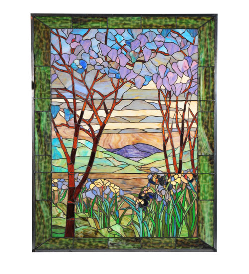  VICTORIAN TIFFANY REPRODUCTION OF ORIGINAL FLORAL ART GLASS