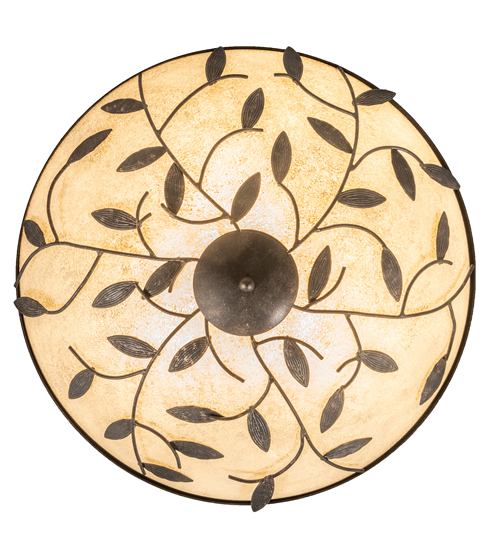  RUSTIC IDALIGHT STAMPED/CAST METAL LEAF ROSETTE FLOWER ACCENT