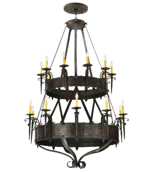  RUSTIC GOTHIC SCROLL FEATURES CRAFTED OF STEEL FORGED AND CAST IRON FAUX CANDLE SLEVES CANDLE BULB ON TOP