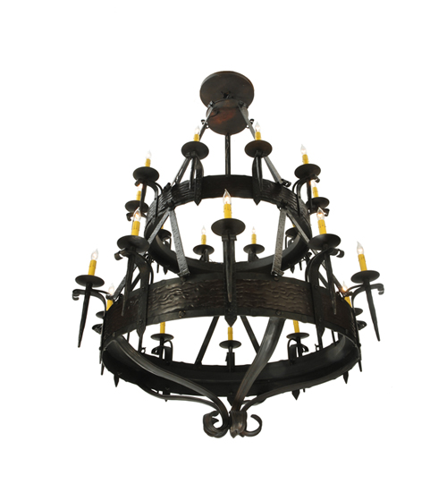  RUSTIC GOTHIC SCROLL FEATURES CRAFTED OF STEEL FORGED AND CAST IRON FAUX CANDLE SLEVES CANDLE BULB ON TOP