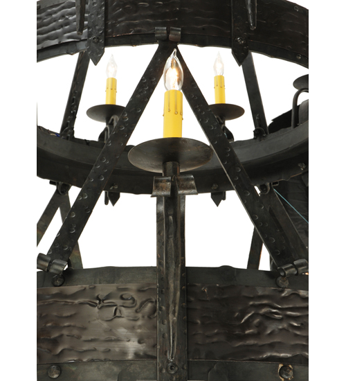  RUSTIC GOTHIC SCROLL FEATURES CRAFTED OF STEEL FORGED AND CAST IRON FAUX CANDLE SLEVES CANDLE BULB ON TOP