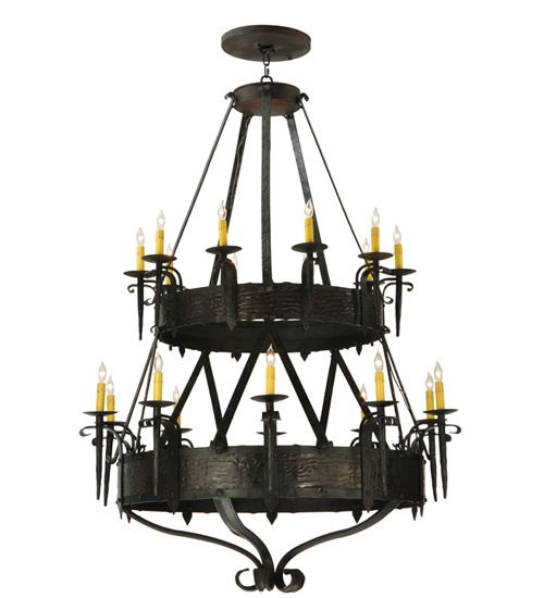  RUSTIC GOTHIC SCROLL FEATURES CRAFTED OF STEEL FORGED AND CAST IRON FAUX CANDLE SLEVES CANDLE BULB ON TOP