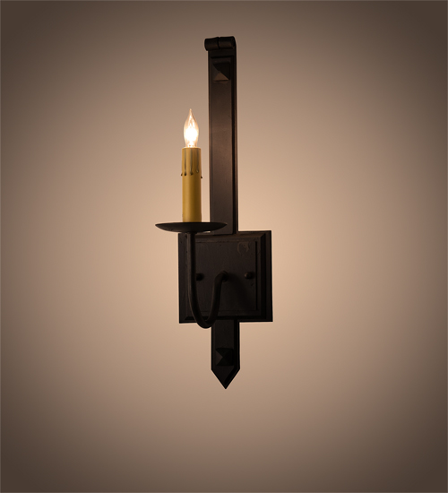  GOTHIC SCROLL FEATURES CRAFTED OF STEEL FORGED AND CAST IRON FAUX CANDLE SLEVES CANDLE BULB ON TOP