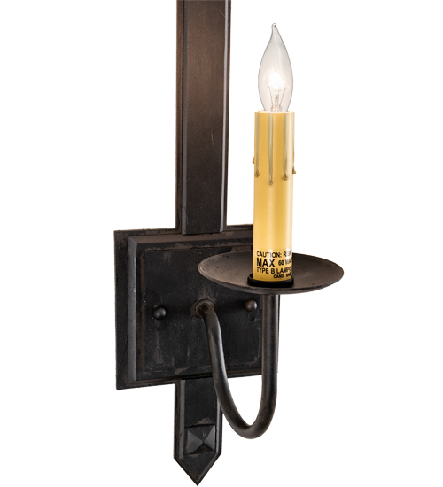  GOTHIC SCROLL FEATURES CRAFTED OF STEEL FORGED AND CAST IRON FAUX CANDLE SLEVES CANDLE BULB ON TOP