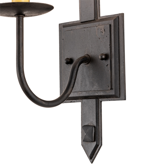  GOTHIC SCROLL FEATURES CRAFTED OF STEEL FORGED AND CAST IRON FAUX CANDLE SLEVES CANDLE BULB ON TOP