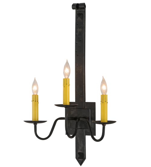  GOTHIC SCROLL FEATURES CRAFTED OF STEEL FAUX CANDLE SLEVES CANDLE BULB ON TOP