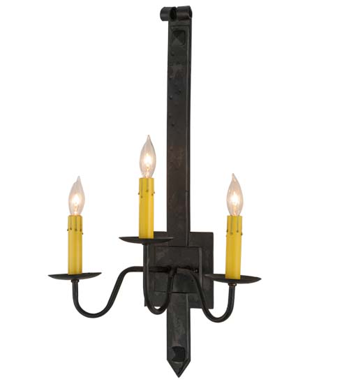  GOTHIC SCROLL FEATURES CRAFTED OF STEEL FAUX CANDLE SLEVES CANDLE BULB ON TOP