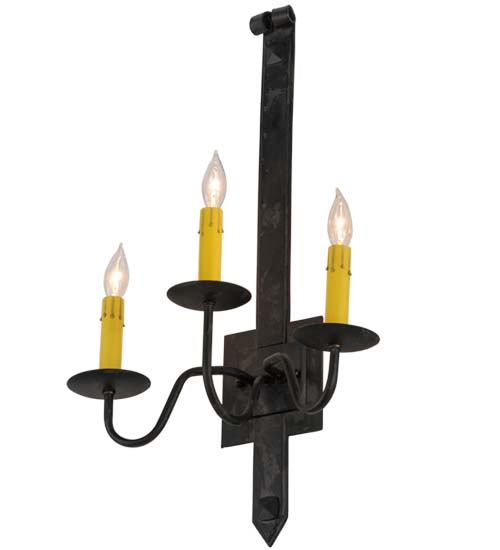  GOTHIC SCROLL FEATURES CRAFTED OF STEEL FAUX CANDLE SLEVES CANDLE BULB ON TOP