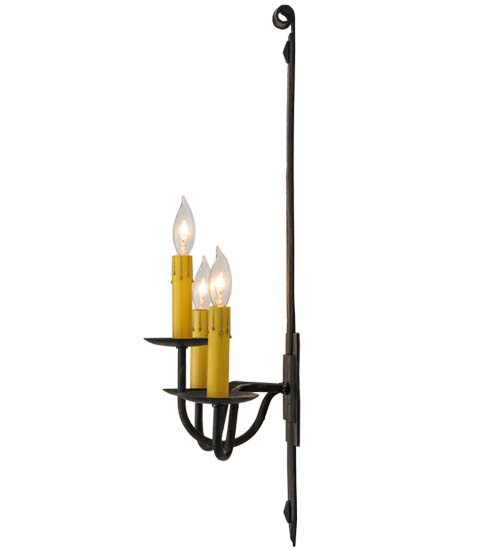  GOTHIC SCROLL FEATURES CRAFTED OF STEEL FAUX CANDLE SLEVES CANDLE BULB ON TOP