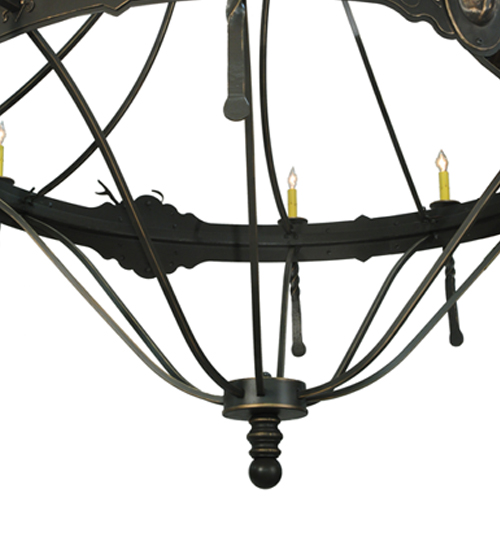  RUSTIC LODGE RUSTIC OR MOUNTIAN GREAT ROOM GOTHIC ANIMALS SCROLL FEATURES CRAFTED OF STEEL FORGED AND CAST IRON FAUX CANDLE SLEVES CANDLE BULB ON TOP