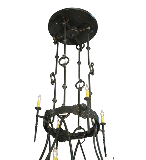  RUSTIC LODGE RUSTIC OR MOUNTIAN GREAT ROOM GOTHIC ANIMALS SCROLL FEATURES CRAFTED OF STEEL FORGED AND CAST IRON FAUX CANDLE SLEVES CANDLE BULB ON TOP