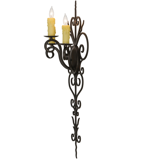  VICTORIAN SCROLL FEATURES CRAFTED OF STEEL FORGED AND CAST IRON FAUX CANDLE SLEVES CANDLE BULB ON TOP