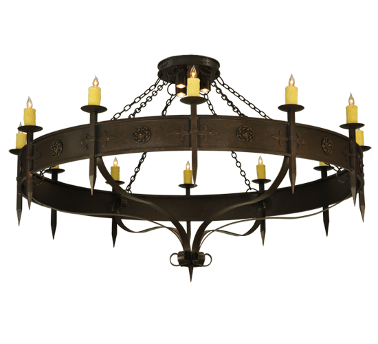  RUSTIC LODGE RUSTIC OR MOUNTIAN GREAT ROOM GOTHIC SCROLL FEATURES CRAFTED OF STEEL FORGED AND CAST IRON FAUX CANDLE SLEVES CANDLE BULB ON TOP