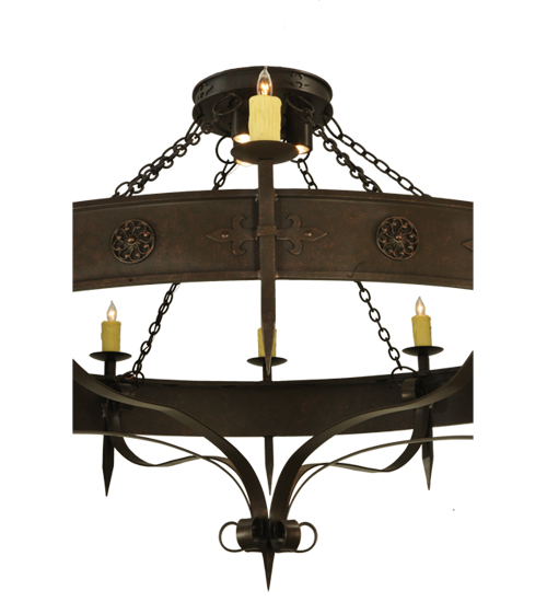  RUSTIC LODGE RUSTIC OR MOUNTIAN GREAT ROOM GOTHIC SCROLL FEATURES CRAFTED OF STEEL FORGED AND CAST IRON FAUX CANDLE SLEVES CANDLE BULB ON TOP