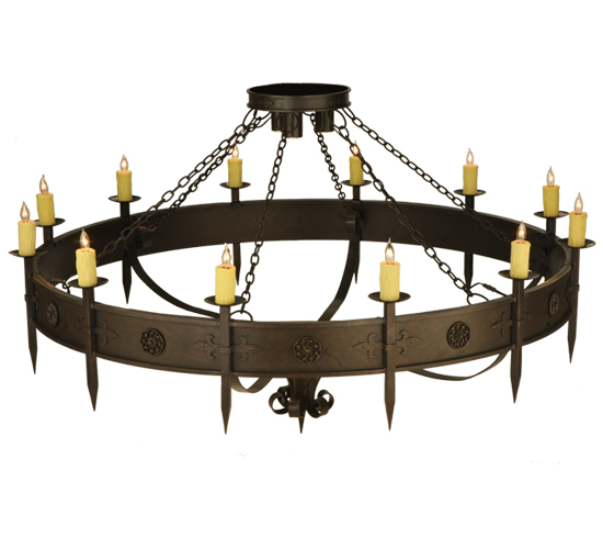  RUSTIC LODGE RUSTIC OR MOUNTIAN GREAT ROOM GOTHIC SCROLL FEATURES CRAFTED OF STEEL FORGED AND CAST IRON FAUX CANDLE SLEVES CANDLE BULB ON TOP