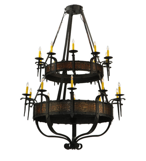  GOTHIC FORGED AND CAST IRON FAUX CANDLE SLEVES CANDLE BULB ON TOP