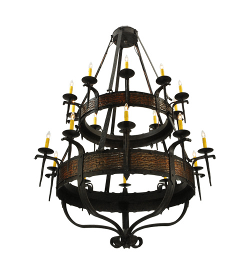  GOTHIC FORGED AND CAST IRON FAUX CANDLE SLEVES CANDLE BULB ON TOP