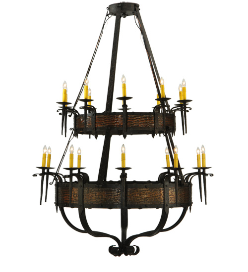  GOTHIC FORGED AND CAST IRON FAUX CANDLE SLEVES CANDLE BULB ON TOP