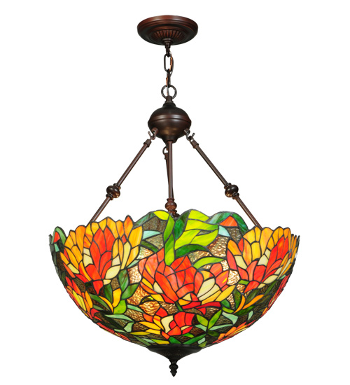  ARTS & CRAFTS FLORAL ART GLASS