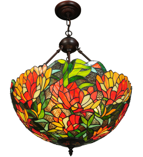  ARTS & CRAFTS FLORAL ART GLASS