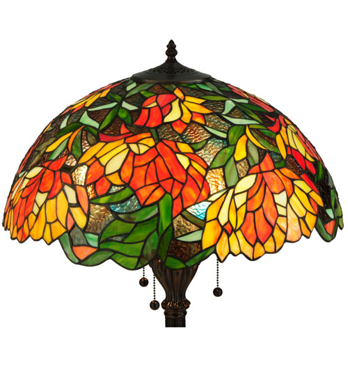  ARTS & CRAFTS FLORAL ART GLASS