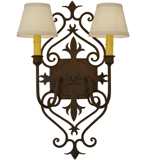  VICTORIAN FABRIC GOTHIC SCROLL FEATURES CRAFTED OF STEEL FAUX CANDLE SLEVES CANDLE BULB ON TOP