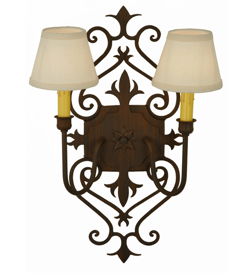  VICTORIAN FABRIC GOTHIC SCROLL FEATURES CRAFTED OF STEEL FAUX CANDLE SLEVES CANDLE BULB ON TOP