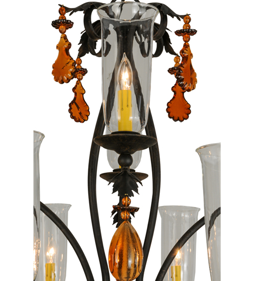  VICTORIAN SCROLL FEATURES CRAFTED OF STEEL CRYSTAL ACCENTS STAMPED/CAST METAL LEAF ROSETTE FLOWER ACCENT