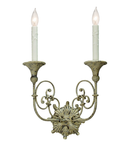  VICTORIAN SCROLL FEATURES CRAFTED OF STEEL FAUX CANDLE SLEVES CANDLE BULB ON TOP STAMPED/CAST METAL LEAF ROSETTE FLOWER ACCENT