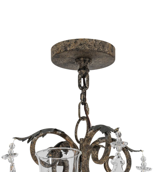  VICTORIAN SCROLL FEATURES CRAFTED OF STEEL CRYSTAL ACCENTS STAMPED/CAST METAL LEAF ROSETTE FLOWER ACCENT